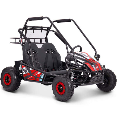 MotoTec Mud Monster XL Kids Electric 60v 2000w Go Kart Full Suspension Red